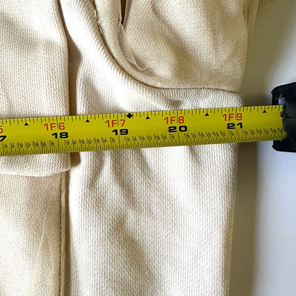 Anthropology Utility Pocket Pullover Sweater Womens Cream Sheer‎ Crew Neck Sz L - Picture 8 of 9
